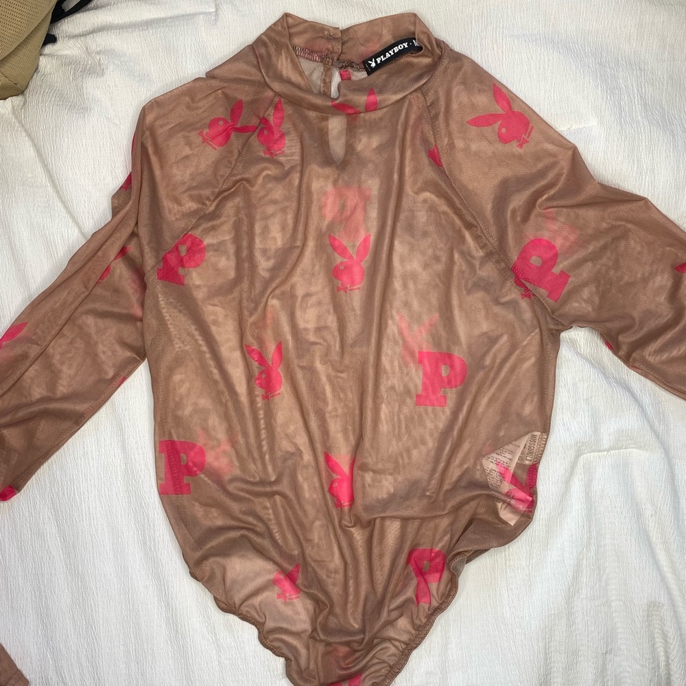 Mesh playboy bodysuit